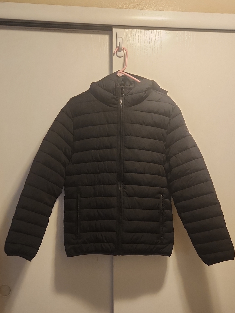 Aeropostale Size M Men's Black Hooded Quilted Puffer Jacket